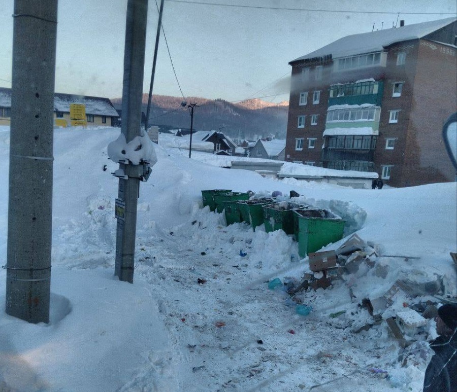 Видео дня: мусорка в Шерегеше