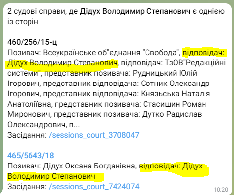 Не в первый раз Вова Морда числится и ответчиком.